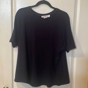 Workshop republic size S Short sleeve blue flare T-shirt fits larger also